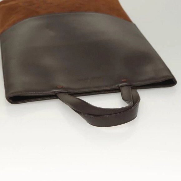 BURBERRY Hand Bag Leather Dark Brown Auth - Picture 6 of 15